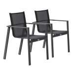 paris prix Lot de 2 Fauteuils de Jardin Empilables "Miami" 84cm Gris Anthracite