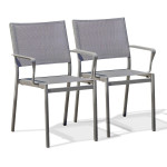 paris prix Lot de 2 Fauteuils de Jardin Empilables "Stockholm" 84cm Gris Anthracite