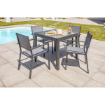 Paris Prix Lot De 2 Fauteuils De Jardin Empilables "Tolede" 87cm Gris Anthracite