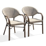 paris prix Lot de 2 Fauteuils de Jardin Empilables "Ushuaia" 85cm Marron