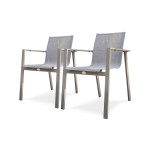 Paris Prix Lot De 2 Fauteuils De Jardin Empilables "Zahara" 84cm Taupe