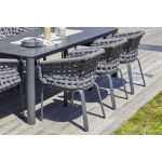Paris Prix Lot De 2 Fauteuils De Jardin En Corde Tissée "Camargue" 72cm Gris Anthracite