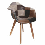 Paris Prix Lot De 2 Fauteuils Déco "Patchwork" 84cm Marron