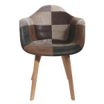 Paris Prix Lot De 2 Fauteuils Déco "Patchwork" 84cm Marron