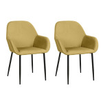 paris prix Lot de 2 Fauteuils Design "Giulia" 85cm Jaune