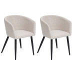 paris prix Lot de 2 Fauteuils Design "Marlo" 76cm Beige