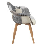 Paris Prix Lot De 2 Fauteuils Design "Patchwork" 85cm Gris