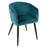 Paris Prix Lot De 2 Fauteuils Design Velours "Marlo" 76cm Bleu