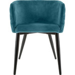Paris Prix Lot De 2 Fauteuils Design Velours "Marlo" 76cm Bleu