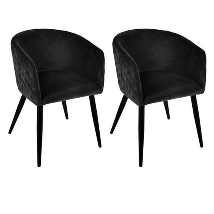 Paris Prix Lot De 2 Fauteuils Design Velours "Marlo" 76cm Noir