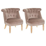 paris prix Lot de 2 Fauteuils en Velours "Crapaud" 72cm Taupe