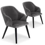 paris prix Lot de 2 Fauteuils en Velours "Yugnat" 85cm Gris
