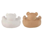 Paris Prix Lot De 2 Fauteuils Enfant "Ours" 70cm Blanc & Beige