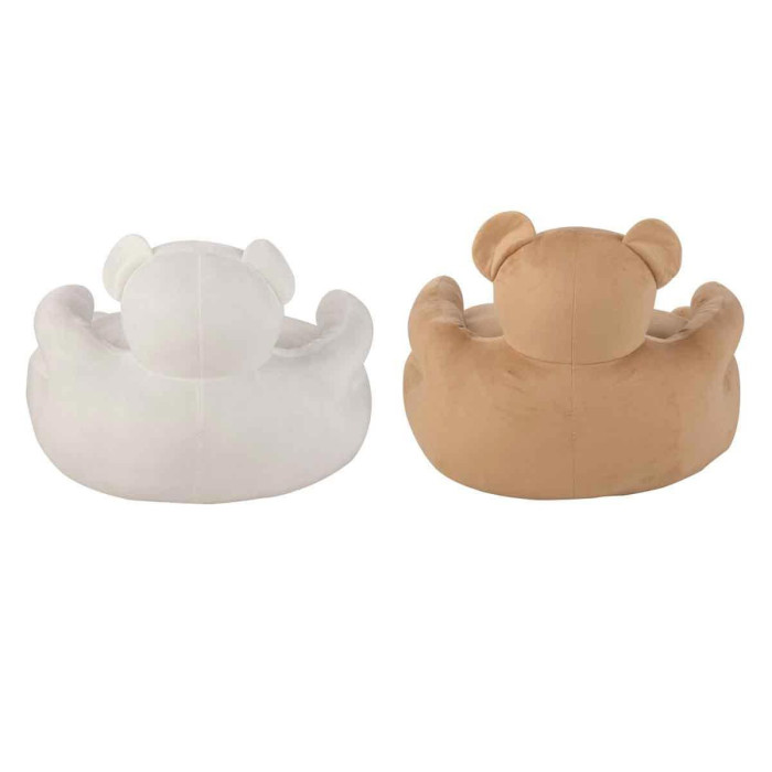 Paris Prix Lot De 2 Fauteuils Enfant "Ours" 70cm Blanc & Beige