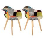 paris prix Lot de 2 Fauteuils "Patchwork" 85cm Multicolore