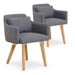 paris prix Lot de 2 Fauteuils Scandinave "Alan" 70cm Gris Clair