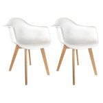 paris prix Lot de 2 Fauteuils Scandinave "Julda" 85cm Blanc