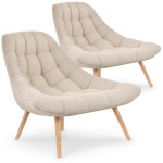 paris prix Lot de 2 Fauteuils Scandinaves "Johan" 102cm Beige