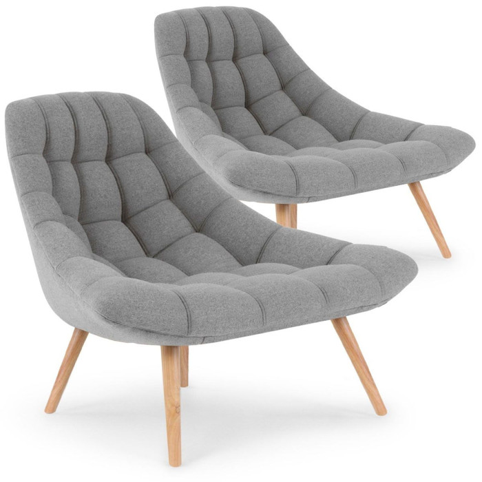 Paris Prix Lot De 2 Fauteuils Scandinaves "Johan" 102cm Gris