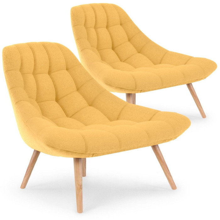 Paris Prix Lot De 2 Fauteuils Scandinaves "Johan" 86cm Jaune