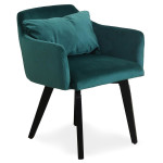 Paris Prix Lot De 2 Fauteuils Velours "Scanda" 70cm Vert
