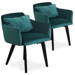 paris prix Lot de 2 Fauteuils Velours "Scanda" 70cm Vert