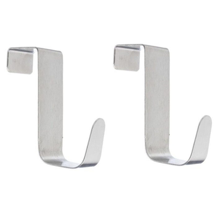 Paris Prix Lot De 2 Patères De Porte En Inox "1 Crochet" 7cm Argent