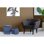 Paris Prix Lot De 2 Poufs & Coffres De Rangement "Arabella" 44cm Bleu & Noir