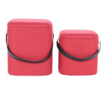 paris prix Lot de 2 Poufs & Coffres de Rangement "Arabella" 44cm Rouge & Noir