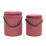 paris prix Lot de 2 Poufs & Coffres de Rangement "Arabella" 44cm Rouge