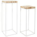 Paris Prix Lot De 2 Sellettes Gigognes "Rondin" 90cm Blanc