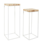 paris prix Lot de 2 Sellettes Gigognes "Rondin" 90cm Blanc