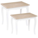 paris prix Lot de 2 Tables à Café "Chrysa" 60cm Blanc