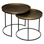 paris prix Lot de 2 Tables à Café Design "Basile" 56cm Or