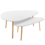 paris prix Lot de 2 Tables à Café en Bois "Mileo" 98cm Blanc