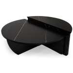 Paris Prix Lot De 2 Tables Basses Design "Armango" 90cm Noir Marbré