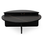 Paris Prix Lot De 2 Tables Basses Design "Armango" 90cm Noir Marbré