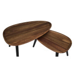 Paris Prix Lot De 2 Tables Basses Gigognes "Galet" 60cm Marron