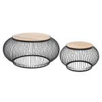 paris prix Lot de 2 Tables Basses "Manguier" 90cm Noir