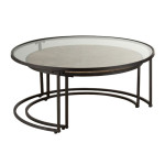 Paris Prix Lot De 2 Tables Basses Rondes "Hexagone" 91cm Noir