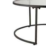 Paris Prix Lot De 2 Tables Basses Rondes "Hexagone" 91cm Noir