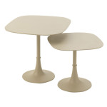 paris prix Lot de 2 Tables d'Appoint de Jardin "Erika" 49cm Ivoire
