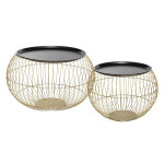 paris prix Lot de 2 Tables d'Appoint Design "Alya" 66cm Or