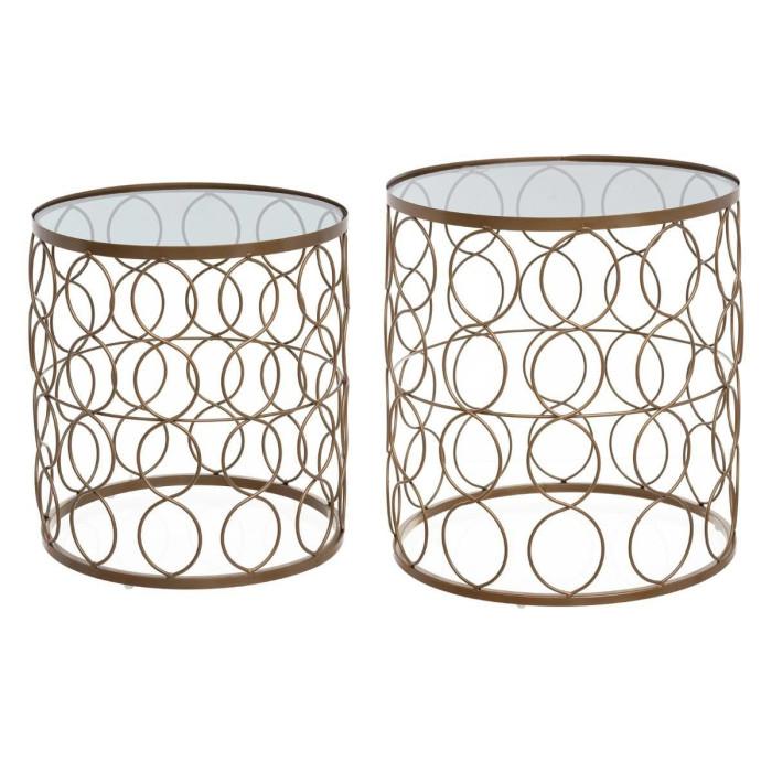 Paris Prix Lot De 2 Tables D'Appoint Design "Archi" 44cm Or