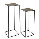 paris prix Lot de 2 Tables d'Appoint Design "Mirage" 90cm Noir