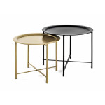 Paris Prix Lot De 2 Tables D'Appoint "Gabin" 62cm Noir & Or