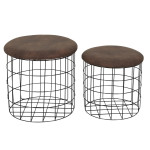 paris prix Lot de 2 Tables d'Appoint Gigognes "Aude" 38cm Marron