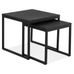 paris prix Lot de 2 Tables d'Appoint Gigognes "Dezina" 50cm Noir