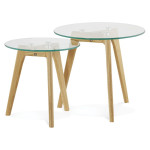 paris prix Lot de 2 Tables d'Appoint "Kastra" 50cm Transparent