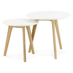 paris prix Lot de 2 Tables d'Appoint "Rauma" 50cm Blanc